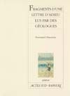 [9782742726592] Fragments d'une lettre d'adieu lus par des géologues