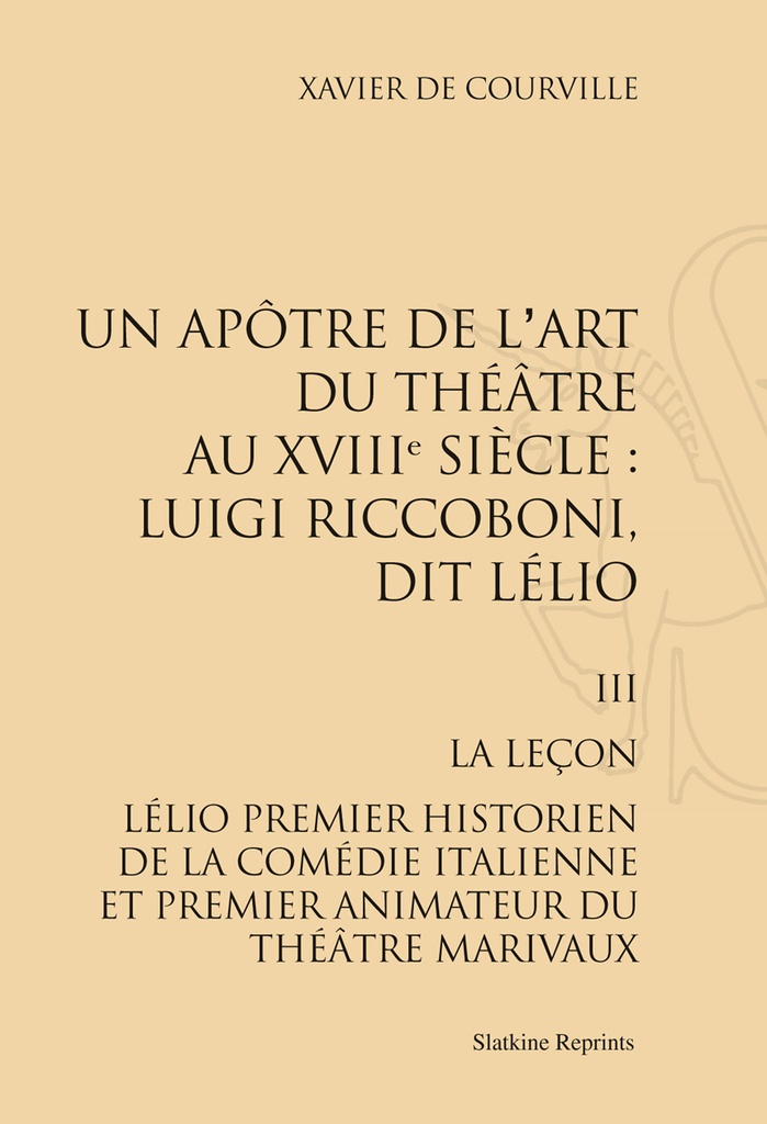 [9782051025614] Riccoboni, dit Lélio. T3 et fin : La leçon.(1958)
