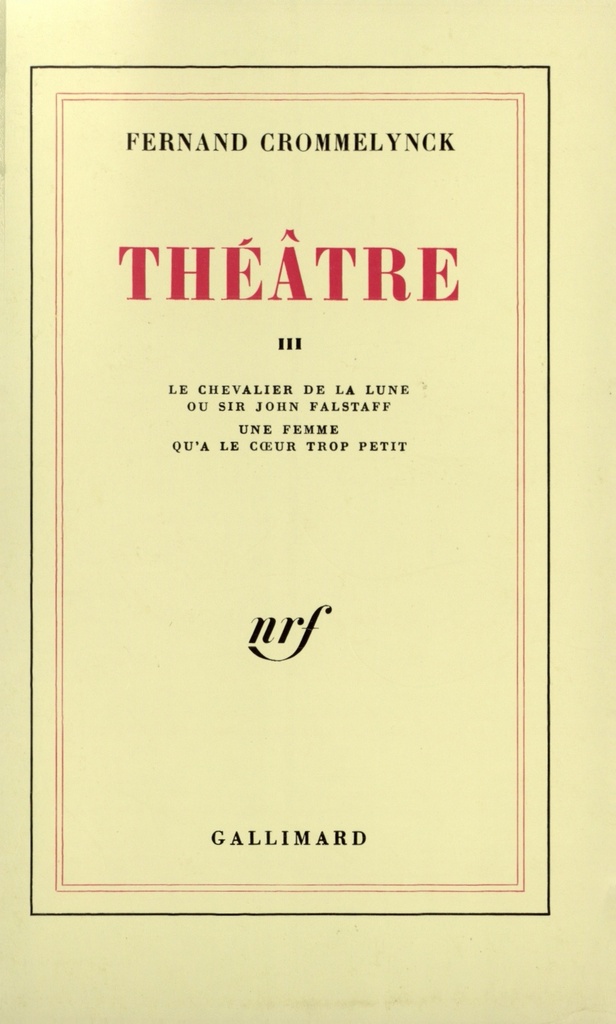 [9782070269396] Théâtre