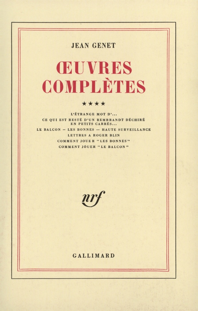 [9782070270309] Œuvres complètes