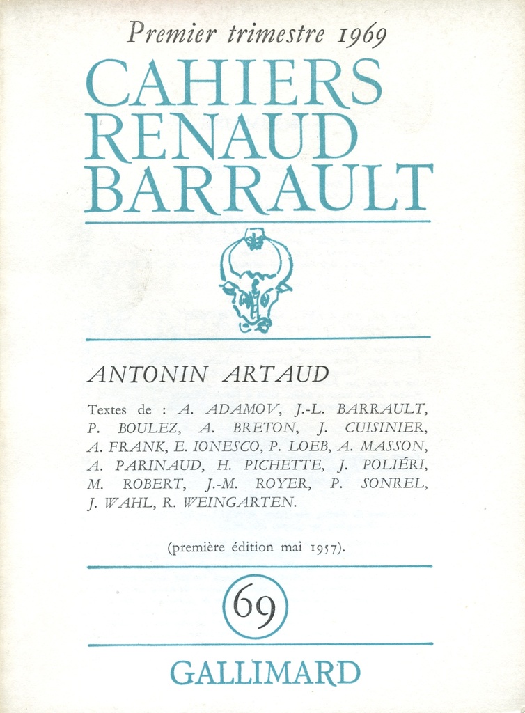 [9782070277506] Cahiers Renaud Barrault