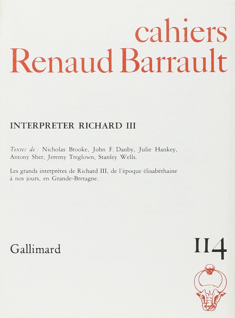 [9782070709892] Cahiers Renaud Barrault