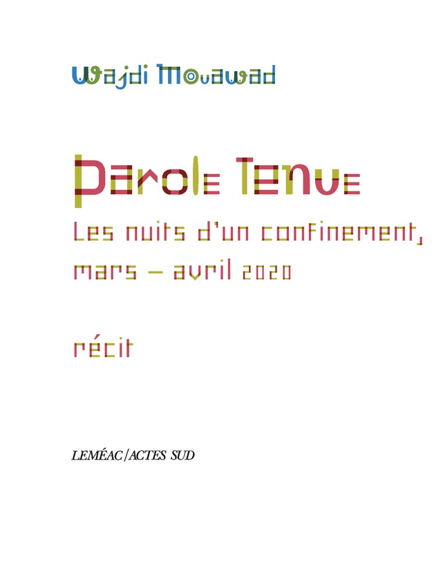 [9782330152420] Parole tenue