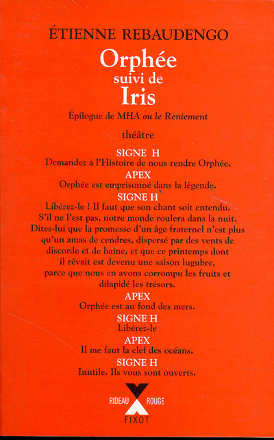 [9782221084755] Orphée épilogue de "Mha ou le reniement"