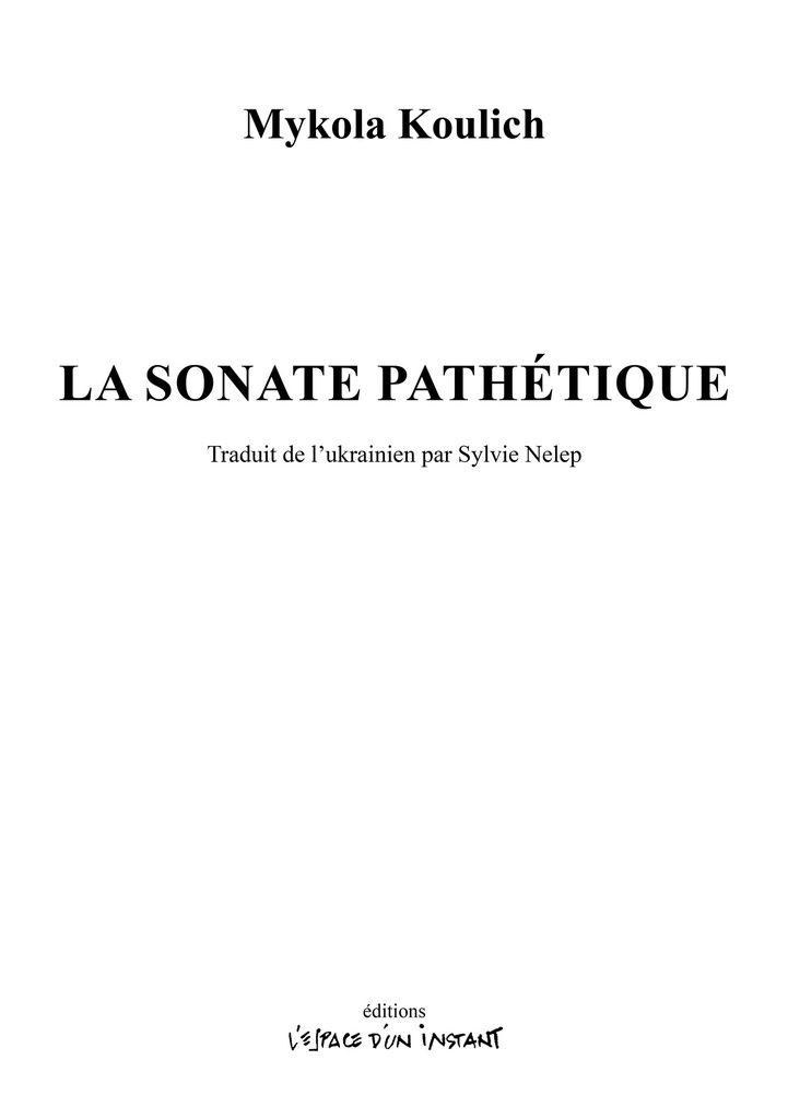 [9782375720486] La sonate pathétique