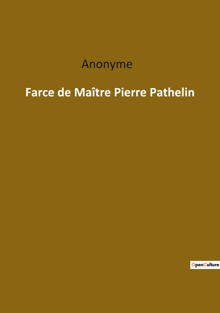 [9782382749050] Farce de Maître Pierre Pathelin