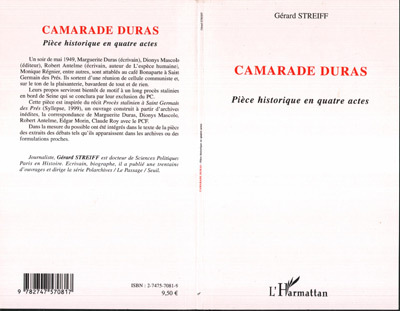 [9782747570817] Camarade Duras
