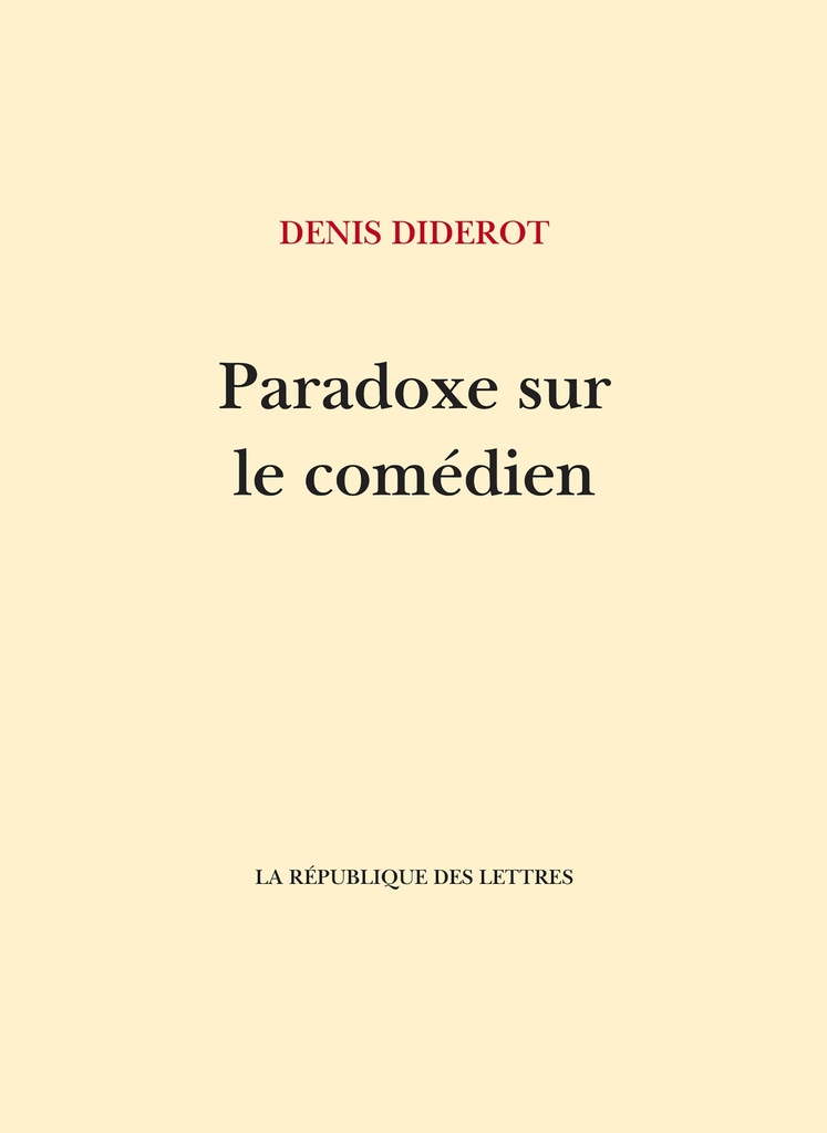 [9782824914428] Paradoxe sur le comédien